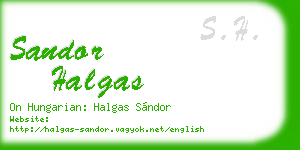 sandor halgas business card